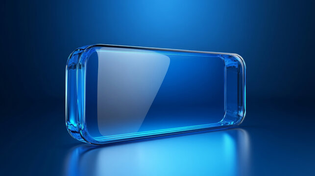 Glass cuboid on a blue background