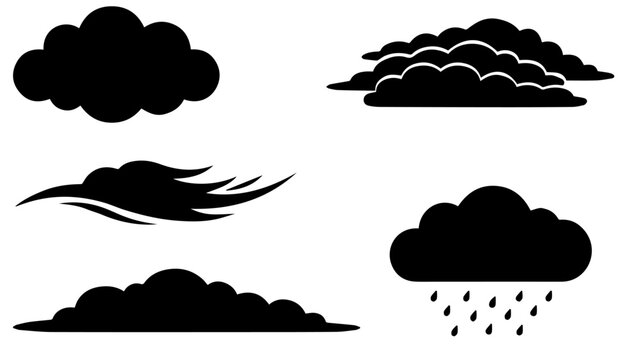 Cloud types silhouette illustration
