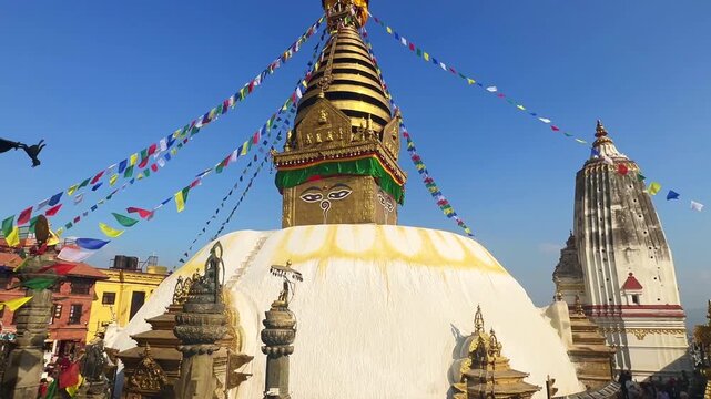 one of the most visited temple in kathmandu in nepal. swayambhunath temple