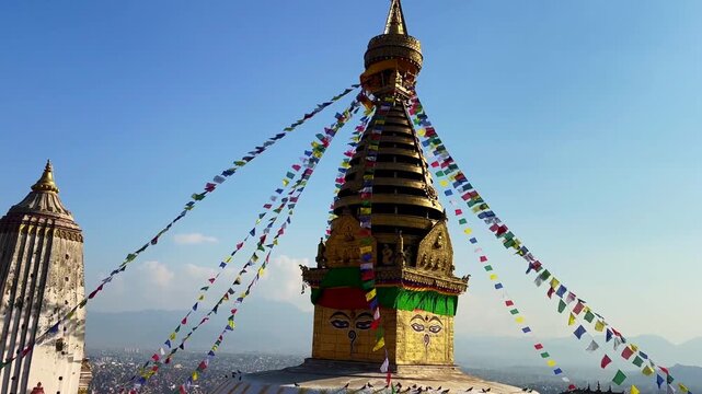 one of the most visited temple in kathmandu in nepal. swayambhunath temple