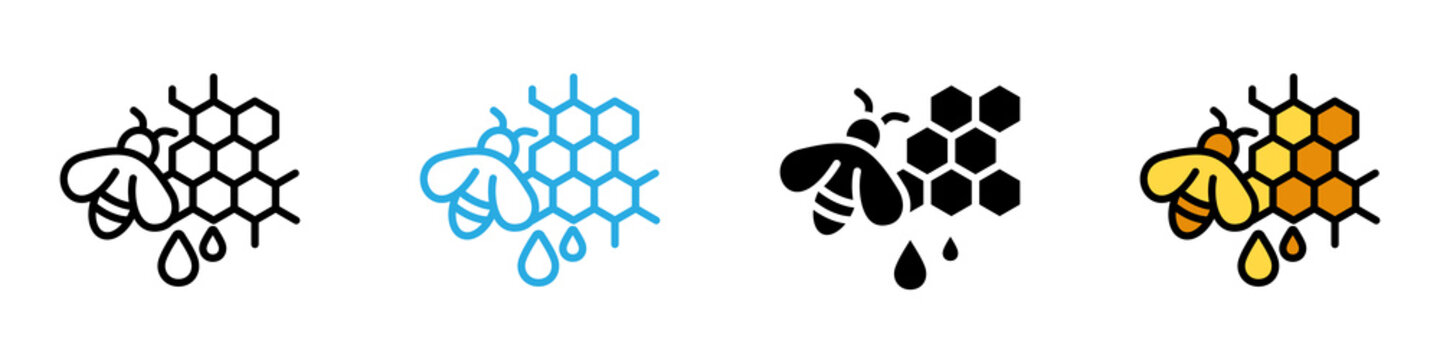 Honeycomb multi - style icon design concept