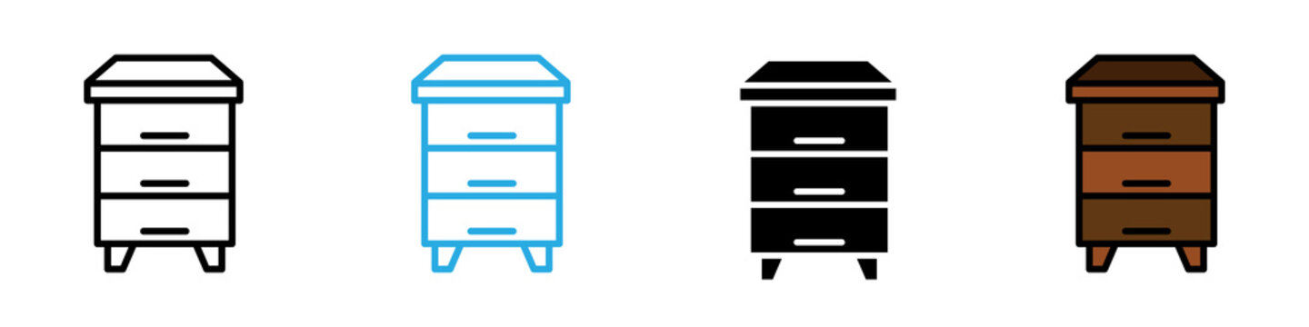Bee farm multi - style icon design concept
