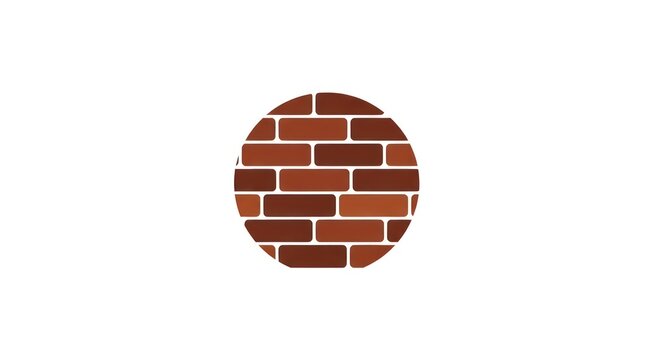 Brick wall circle background texture.