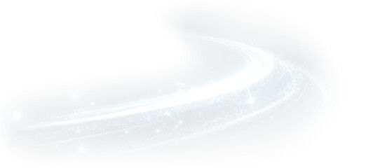 Blue sparkle magic light streak swirl glowing fairy trail effect transparent background png with sparkle overlay © Andrey