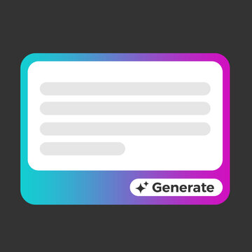 Gradient button with generate text, UI UX interface to generate, best for AI tools