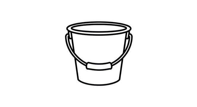 Simple line drawing of a bucket.
