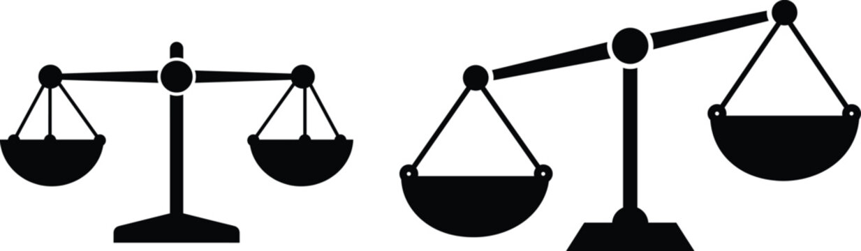 justice icon set with legal court balance, fairness, judgment, and equality for law, attorney, ruling, and moral justice design illustration vector art files