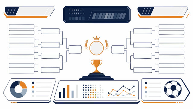 Football Predictor Chart with match prediction bracket template and infographic elements for data analysis
