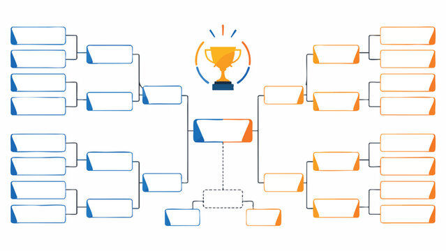 Football Predictor Chart with match prediction bracket template and trophy icon