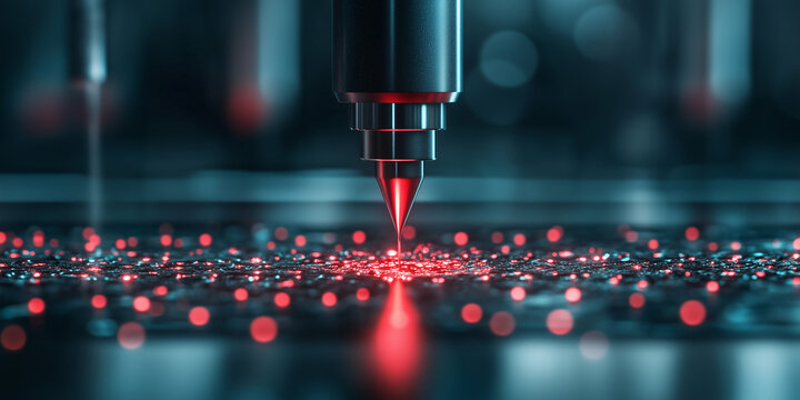 Close up of a laser cutting machine in action highlighting precision and technology in modern manufacturing processes