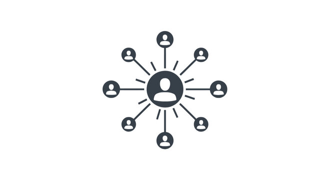 Centralized social network showing global human connection.