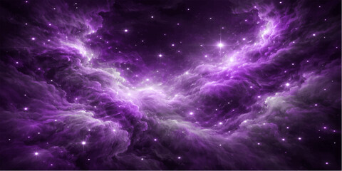 Abstract blue galaxy with bright stars in the deep night sky space background © Aiman