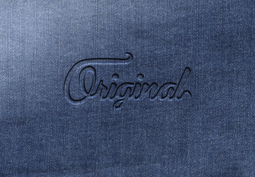 Embossed Fabric Logo & Text Effect