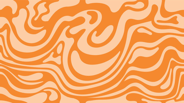 Wavy caramel pattern. Swirl milk chocolate seamless texture, wave creamy toffee liquid drip splash sauce syrup peanut butter candy cream dessert background neat vector illustration