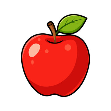 Fresh red apple vector illustration icon