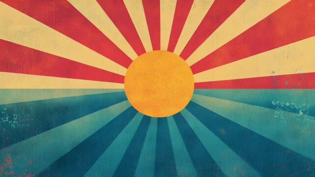 Retro sunburst flag style graphic