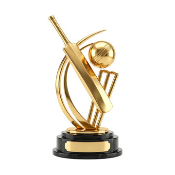 Golden Cricket Trophy Award Isolated Transparent