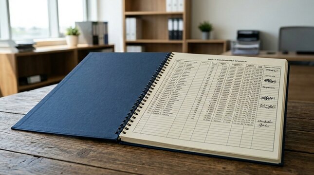 Equity Shareholder Register Corporate Document &mdash; Governance Ownership Finance Business Stock Photo