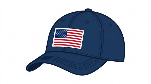 American baseball cap with usa flag patch