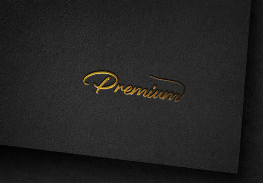 Gold Foil Signature Deboss Logo & Text Effect