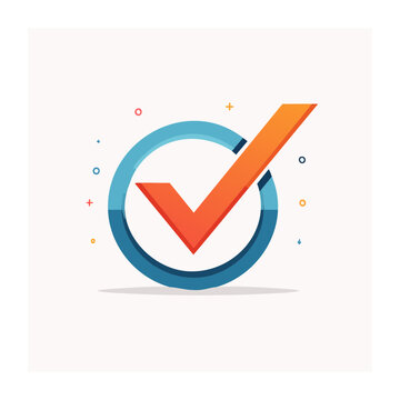 Flat design checkmark icon with circle
