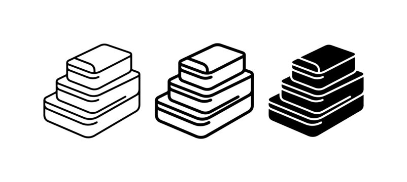 Stacked Steps Icons, Growth Stairs, Progress Levels, Business Strategy, Vector Set