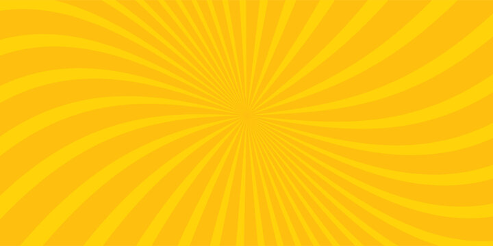 Abstract orange comic background. Art pop cartoon backdrop. Halftone effect pattern. Fun anime texture. Starburst manga style bg. Mark popart radial gradient. Spiral, swirl, comic rays.