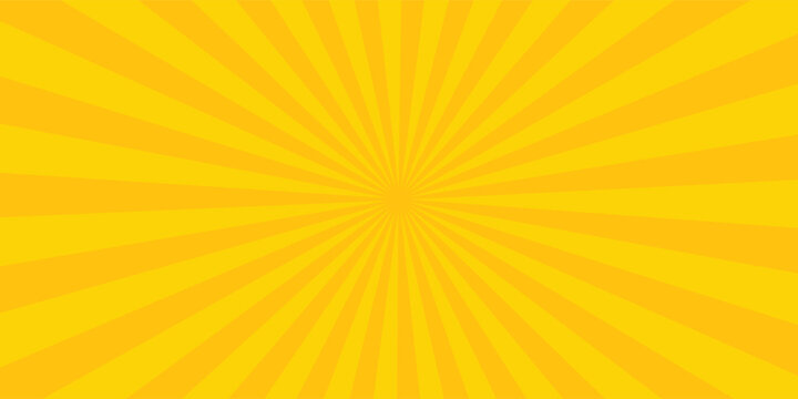 Abstract orange comic background. Art pop cartoon backdrop. Halftone effect pattern. Fun anime texture. Starburst manga style bg. Mark popart radial gradient. Spiral, swirl, comic rays.