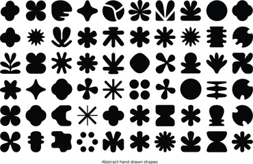 Fototapeta premium Black and white vector animal icon set with paw print icons, seamless pattern design featuring nature symbols, floral leaves, birds, butterflies and decorative elements