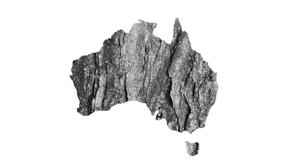 Obraz premium Australia map monotone realistic tree bark or rock pattern