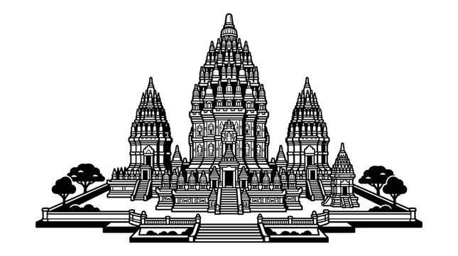 Prambanan Temple Complex Hindu Architecture Landmark.