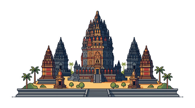 Prambanan Temple Complex Indonesian Architecture.
