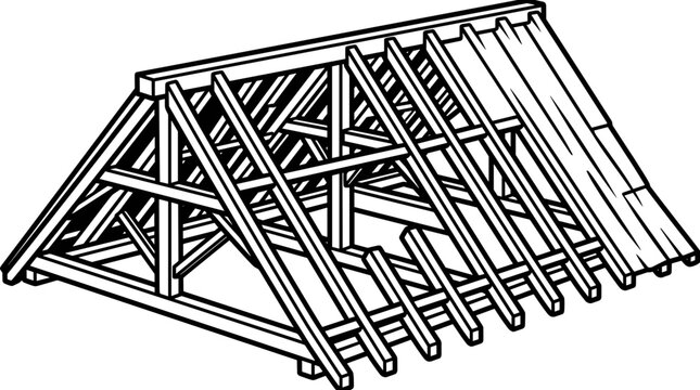 Roof Truss Construction Structure.