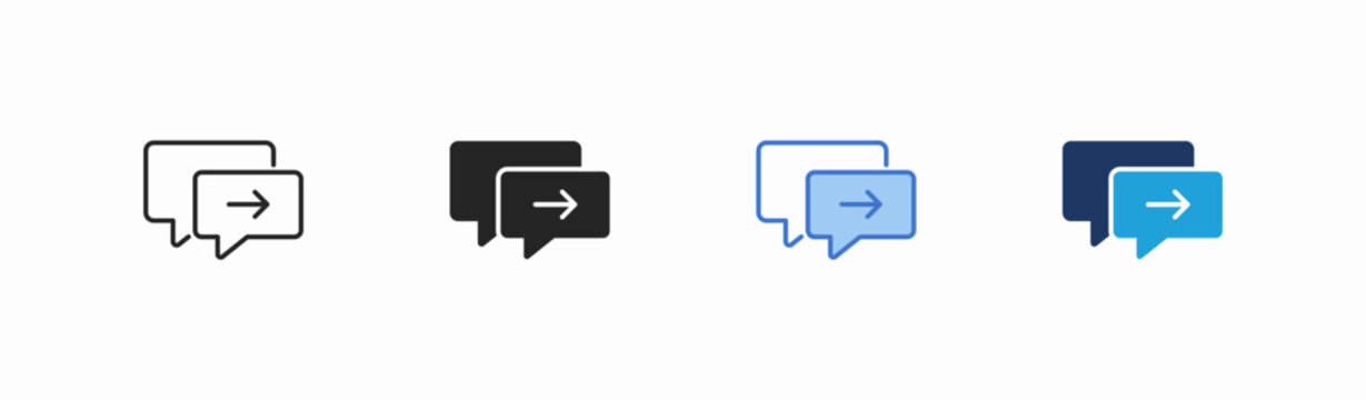 Set of reply icon collection in multiple style. Icon suitable for web and mobile application