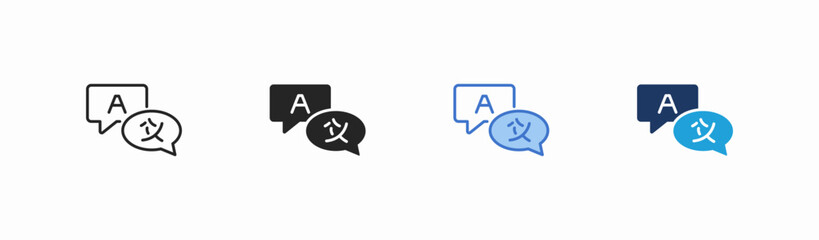 Set of language icon collection in multiple style. Icon suitable for web and mobile application © Rizqi Setya