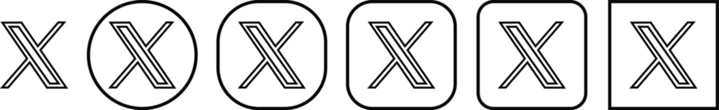 X app logo Twitter editorial icon in line set. X new Social Media Platform logo Vector for apps or website Twitter changed the application with X. Twitter
