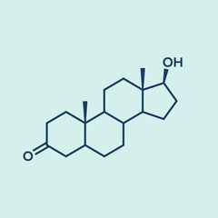 This molecular image shows a steroid backbone with a hydroxyl group © lancar
