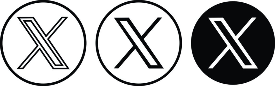X app logo Twitter editorial icon in flat line set. X new Social Media Platform logo Vector for apps or website Twitter changed the application with X. Twitter
