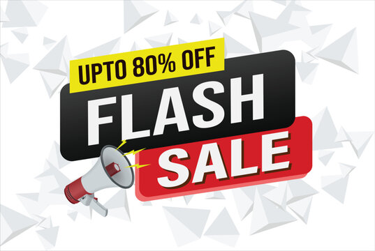 flash sale word mega phone concept vector illustration and 3d style, landing page, template, ui, web, mobile app, poster, banner, flyer, background, gift card, coupon, label, wallpaper

