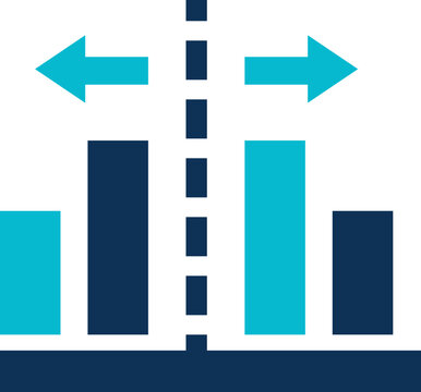 Two Sided Column Bar Chart Comparison Graphic