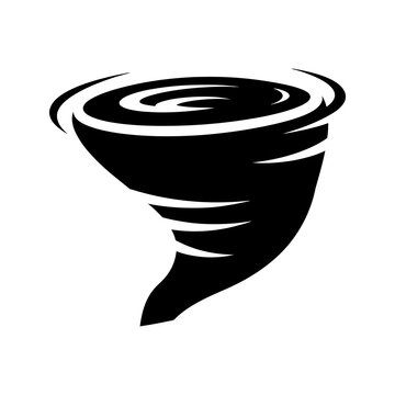 Tornado whirlwind black icon vector illustration graphic.