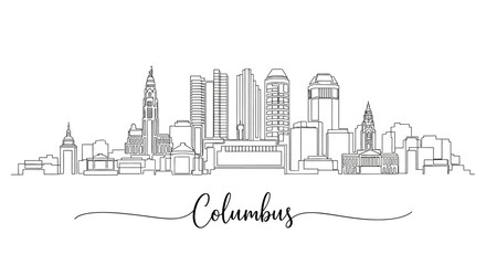 Fototapeta premium Columbus Ohio Skyline Silhouette Illustration