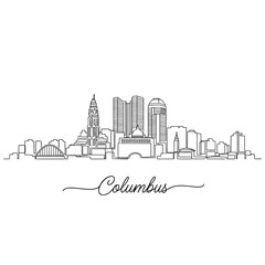 Obraz premium Columbus Ohio Skyline Silhouette Illustration