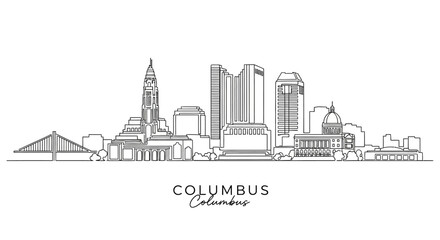 Fototapeta premium Columbus Ohio Skyline - Modern Architecture & Cityscape Outline