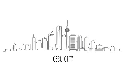 Fototapeta premium Cebu City Skyline, Abstract Artistic Illustration, Architectural Outline