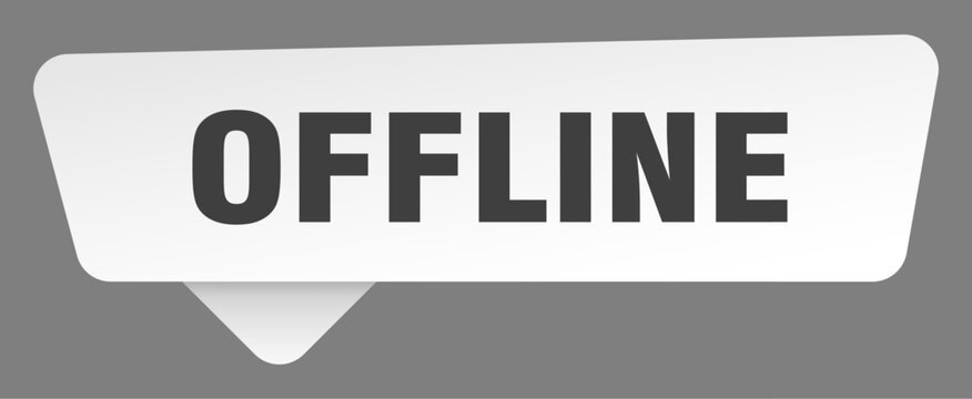 offline sign. offline white sticker isolated on gray background