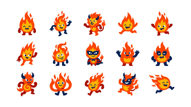 set of fire characters
