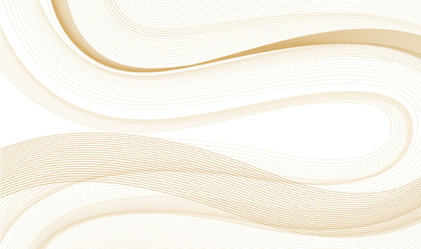 Curved lines in beige. Vector abstract flow wavy banners. Gold Elegant motion flowing lines. Abstract Gold Wave Pattern with Thin Curved Lines.eps