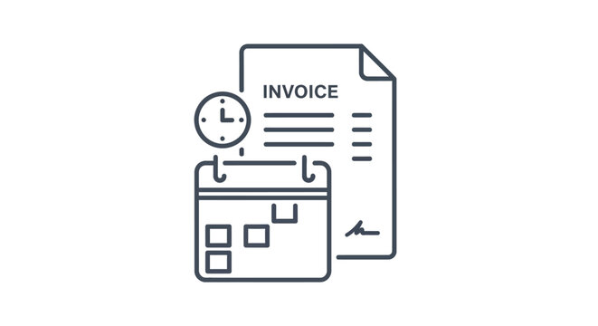 Invoice and calendar icon for payment due date.