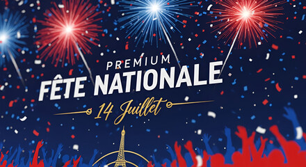 Bastille Day Celebration: Fireworks, Eiffel Tower, Crowd, French National Holiday